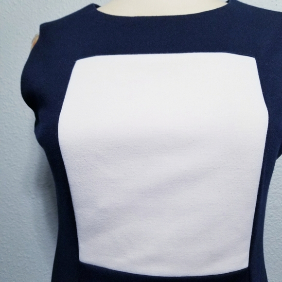 Ellen Tracy glam office business party color block dress 4 - Picture 6 of 6